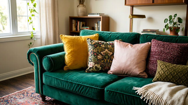 sofa and pillows