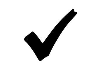 Hand drawn black tick mark check symbol icon © pngmaster