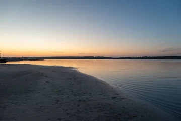 The beach in Barhöft is a small swimming area about 60 meters wide, located directly on the Grabow River along the Bodden coast, featuring fine sand and gentle access to the water © ksl