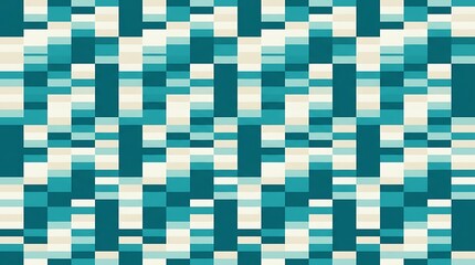 Teal and cream geometric block pattern background