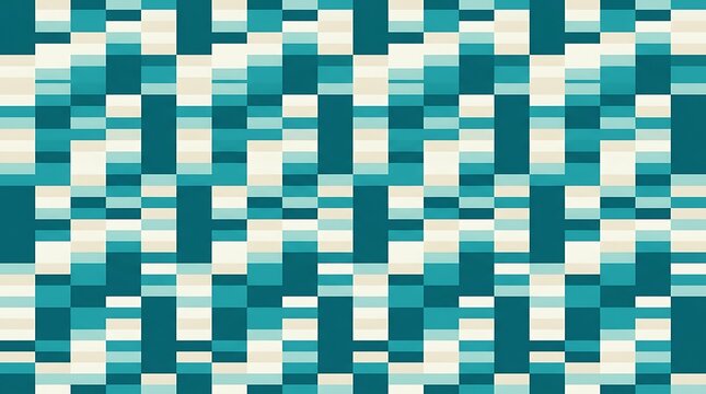 Teal and cream geometric block pattern background
