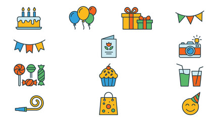 Fototapeta premium Colorful vector illustration of various fruits and vegetables.