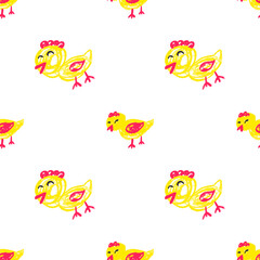 Obraz premium Seamless pattern. Hand drawn crayon texture style