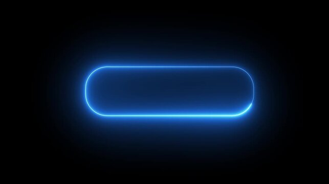 Glowing blue neon rounded rectangle frame on black background