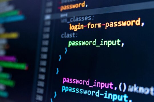 Close-up of Code on Screen with 'password_input'
