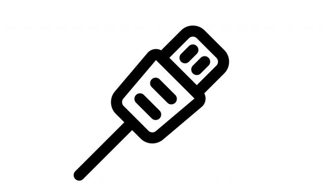 usb animated Line Icons Premium 4K, Modern Minimal Outline Motion Graphics Collection