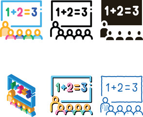 Fototapeta premium preschool class children education mathematics mix icon vector. preschool class children education mathematics sign. color symbol