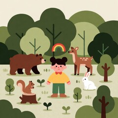 Naklejka premium animals in the forest