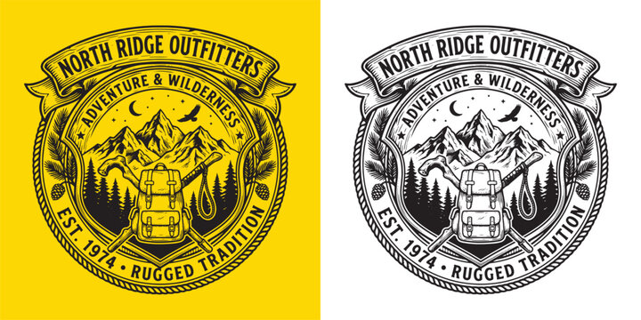 North Ridge Outfitters Adventure And Wilderness Rugged Tradition Vector
