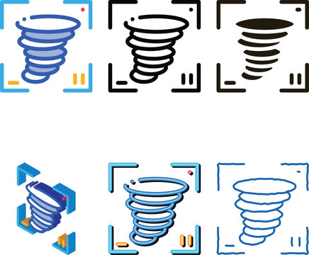Video Tornado Icon Vector. Outline Video Tornado Sign. minimal Isolated Contour Symbol