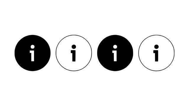 Four Circular Icons in a Row Each Containing a Lowercase Letter I Ideogram Featuring Icon, Circle, I with Symbol and Design