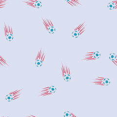 Obraz premium pattern strike speed soccer ball cartoon. curve control, finesse power, touch spin strike speed soccer ball sign. seamless vector illustration