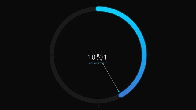 24 Hours Animated Clock. Moving timer clock rotation