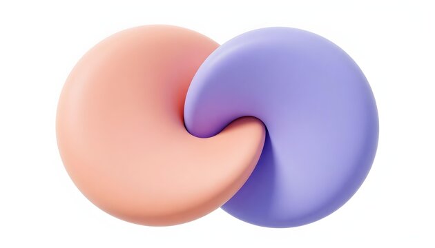 Abstract swirling shapes in peach and lavender interlocking seamlessly