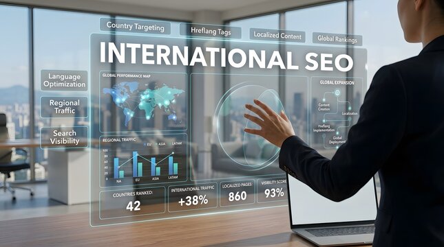 International seo strategy global rankings traffic growth and localized content for business expansion