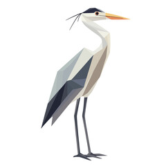 Obraz premium Geometric heron bird illustration