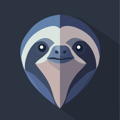 Fototapeta premium Stylized sloth face geometric flat design