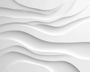 Fototapeta premium Abstract White Background With Wavy Layers And Soft Shadows Concept Of Minimalism Design Texture