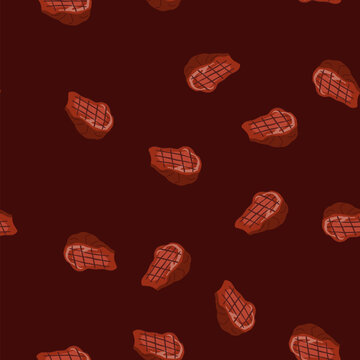 pattern cook steak grill cartoon. barbeque black, fork fire, party summer cook steak grill sign. seamless vector illustration