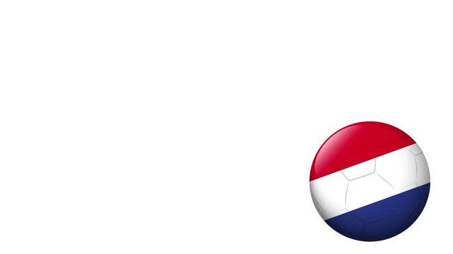 Bouncing Football with Red White and Blue Flag Pattern on White Background