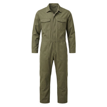 Olive green mechanic workwear uniform industrial coveralls