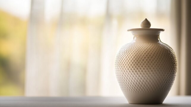 clay. A ceramic cookie jar with a decorative pattern, one cookie shape cleanly removed. menu design, packaging mockups, designed for food delivery and cloud-kitchen brand materials.