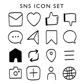 SNSアイコンイラストセット