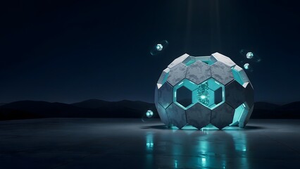 Naklejka premium Minimalist hexagonal circuit technology pavilion – Ideal for modern tech structures, smart infrastructure, or futuristic design.