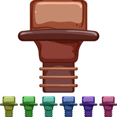 Obraz premium cap wine cork cartoon. cap wine cork sign colorful illustration