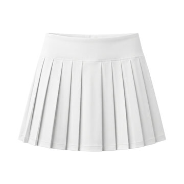White pleated tennis mini skirt front view mockup