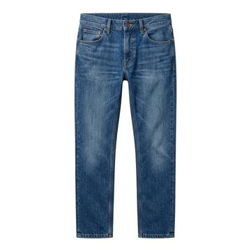 Classic blue denim jeans casual trousers on transparent background