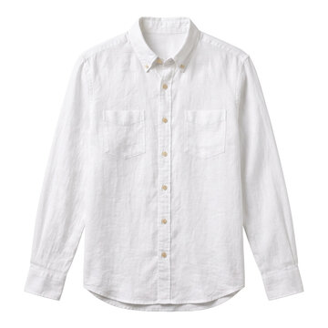 White long sleeve button down casual shirt