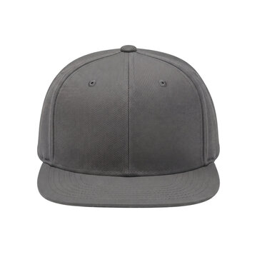 Grey flat brim snapback baseball cap mockup