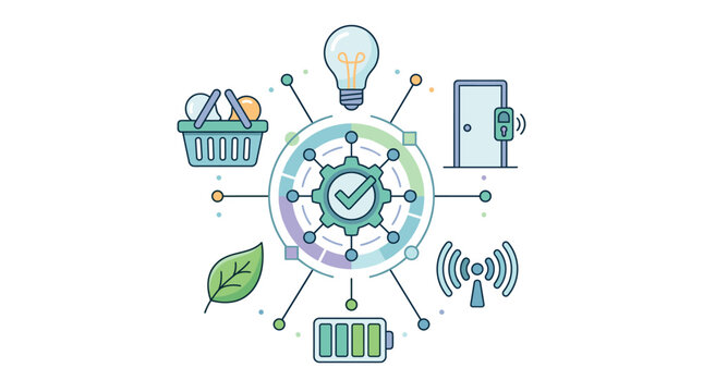 Smart technology integration concept illustration