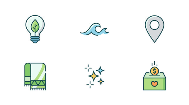 Set of flat design icons for eco friendly and charity