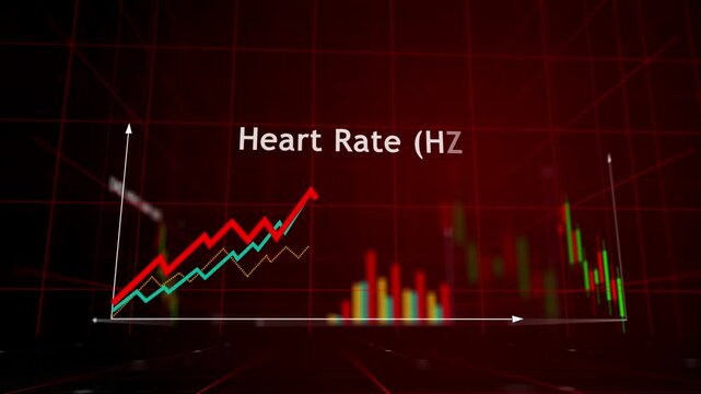 Health heart and body wellness charts and graphs diagram seamless and loopable 3d concept animation
