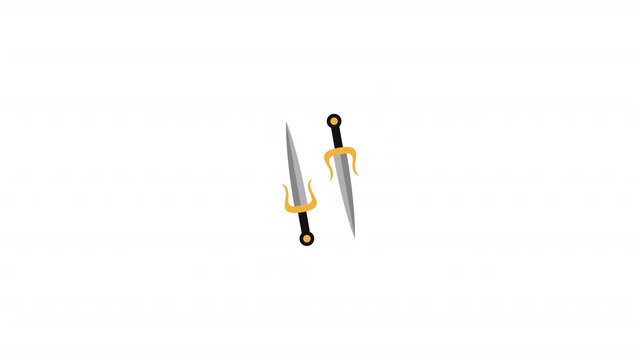 Dagger With Gold Hilt And Black Grip