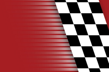 Obraz premium Formula 1 racing background with checkered flag and speed motion red theme. vector illustration