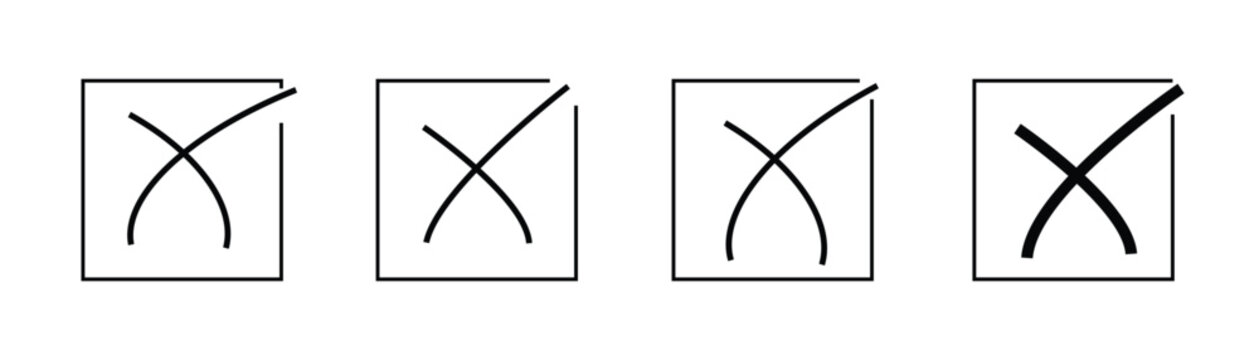 Cross mark vector icons in line style design for website design, app, UI, isolated on white background.  EPS 10 vector illustration.
