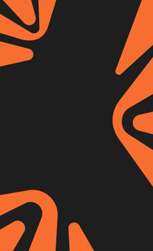 Abstract dynamic orange and black curved wave background vector illustration