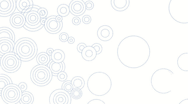 Asymmetric dashed circle pattern. Abstract geometric background with scattered ring shapes.