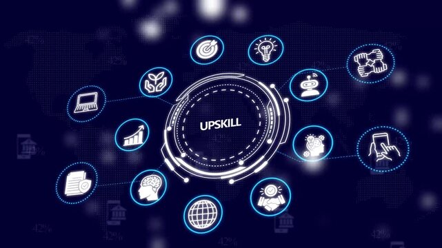 Upskilling and development digital infographic concept