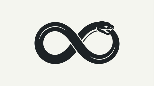 Snake Biting Tail Infinity Ouroboros Tattoo Design