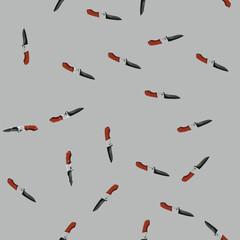 Fototapeta premium seamless pattern tool military knife cartoon. tool military knife sign vector