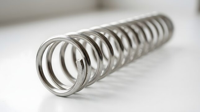 Metal coil spring for mechanical applications, industrial component.