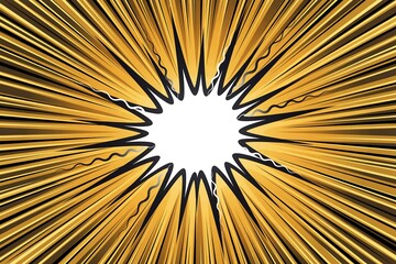 Obraz premium Golden sunburst radiating light rays on dark background. Dramatic abstract golden flare for high-impact visual design projects.