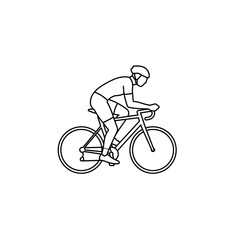 Obraz premium Outline Representation Person Cycling Symbolizing Endurance and Lower Body Strength