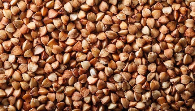 Closeup Buckwheat Flakes Background Texture