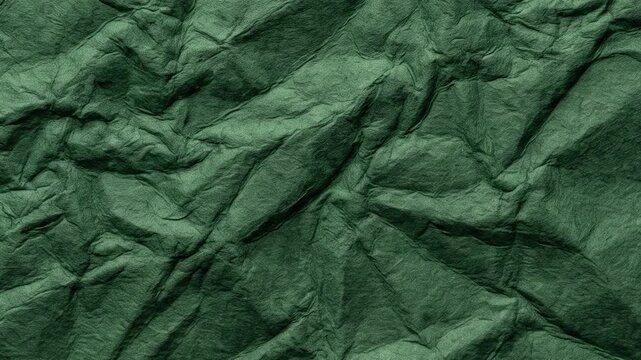 Forest Green Crumpled Paper Texture Moving in Different Angles for Creative Video Production Background Stop Motion Overlay
