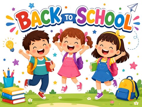 Back to School Jumping Kids